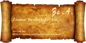 Zsebe Archibáld névjegykártya